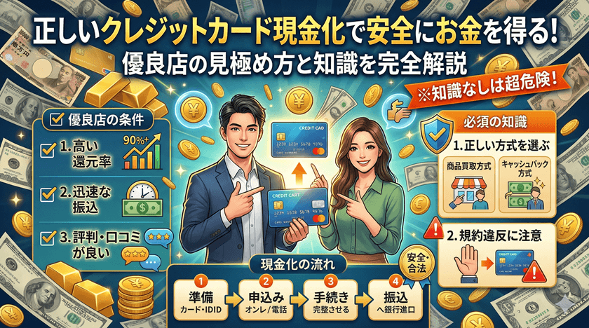 クレジットカード現金化優良店でお金を得るには正しい現金化の知識を知っておくことが重要